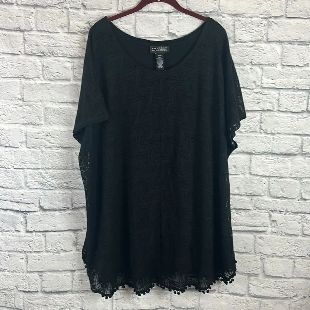 Anywear By Catherine’s Black Layered Tank Size 2X/3X